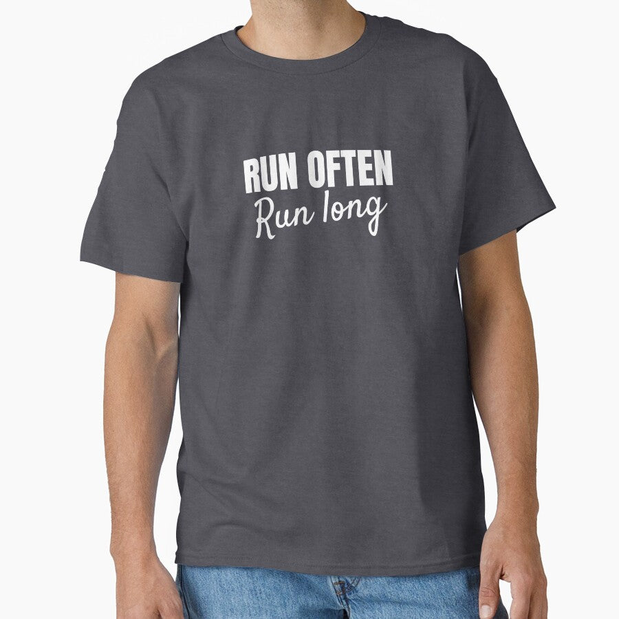 Run often. Run long by Minimalist Quotes and Sayings T-Shirts, Hoodie, Sweatshirt | BlankRebels.com (Image 1)