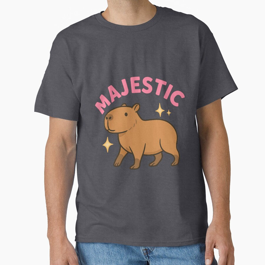 Majestic Capybara – Cute Confident Cartoon Design by Soft rot studio T-Shirts, Hoodie, Sweatshirt | BlankRebels.com (Image 1)