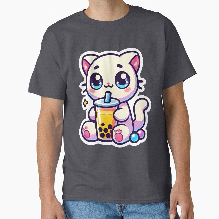 Cute Cat Drinking Bubble Tea by Shop-with-Yuuta