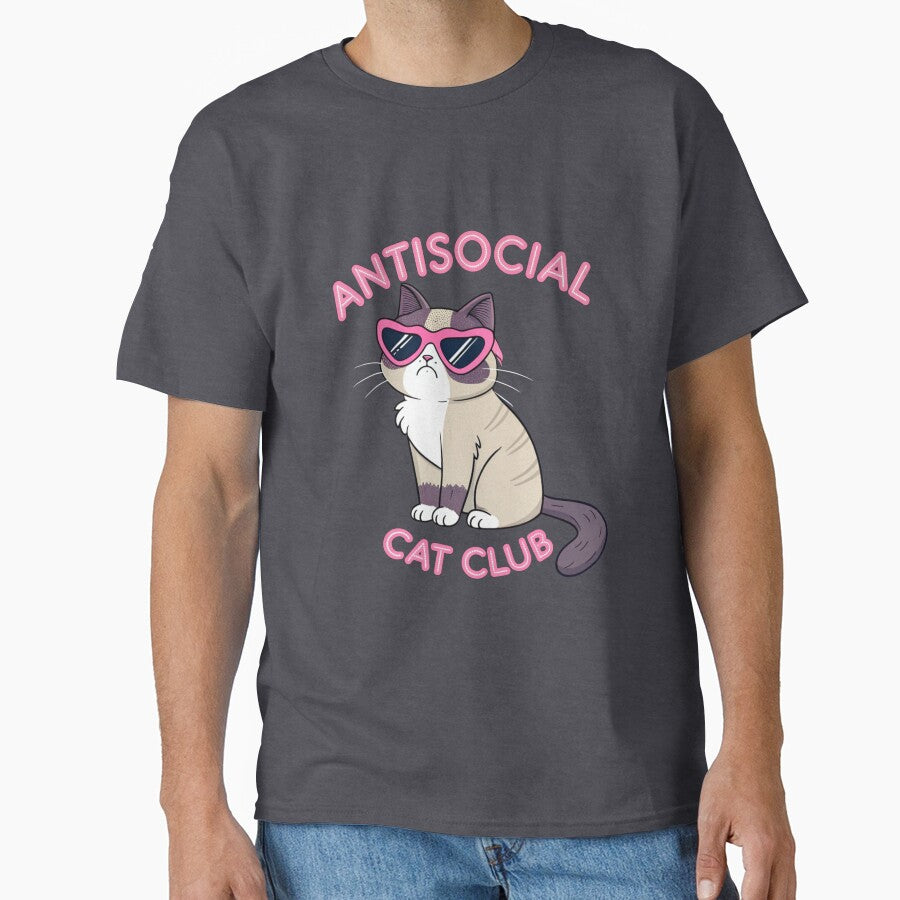 Antisocial Cat Club - Introvert Cat Humor by Artiviose T-Shirts, Hoodie, Sweatshirt | BlankRebels.com (Image 1)