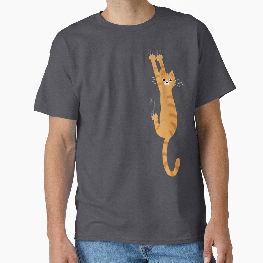 Orange Tabby Cat Hanging Funny Striped Cat T-Shirts, Hoodie, Sweatshirt