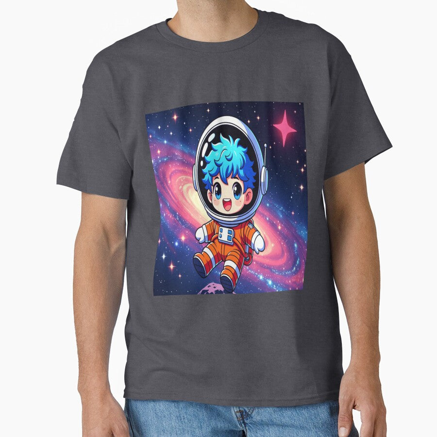 Copy of Fluffy Blue Hair Astronaut Space Sticker Chibi by NovaDigitalArt45 T-Shirts, Hoodie, Sweatshirt (Image 1)