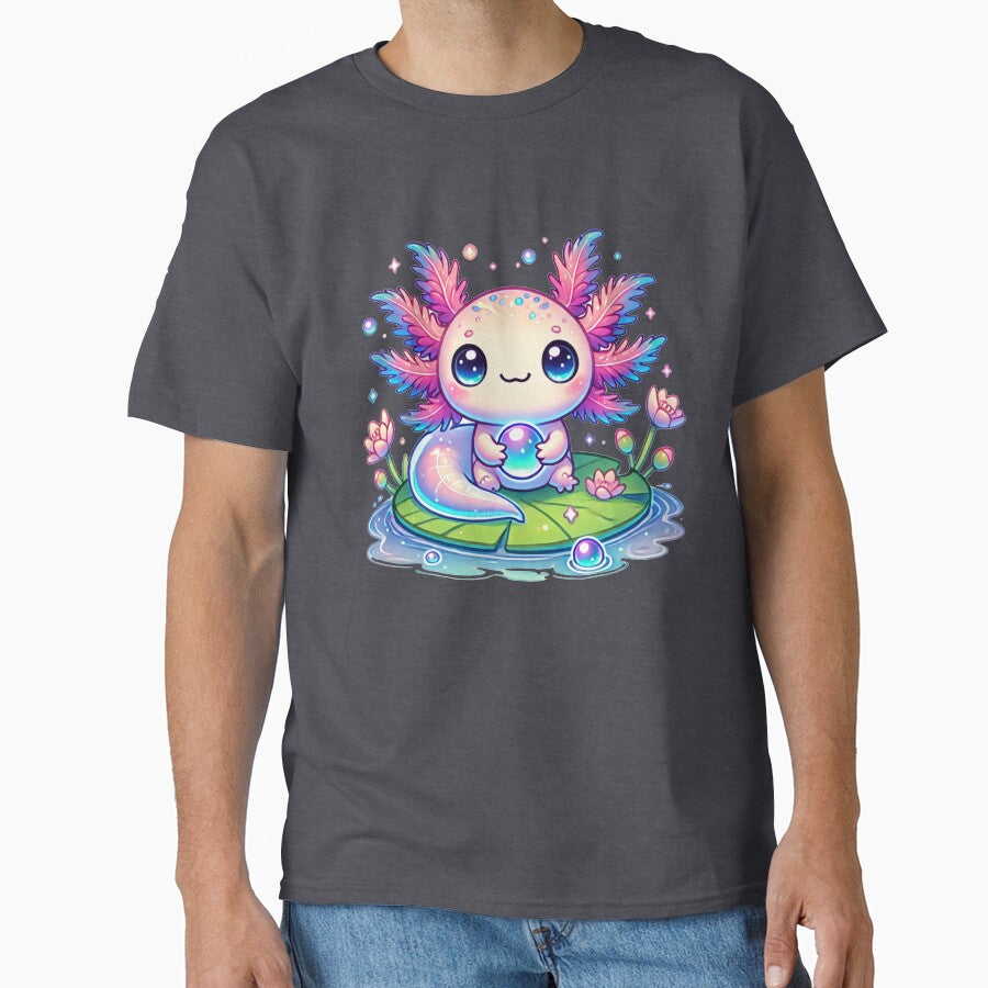 cute axolotl holding a bubble by JonelleTshirts T-Shirts, Hoodie, Sweatshirt | BlankRebels.com (Image 1)