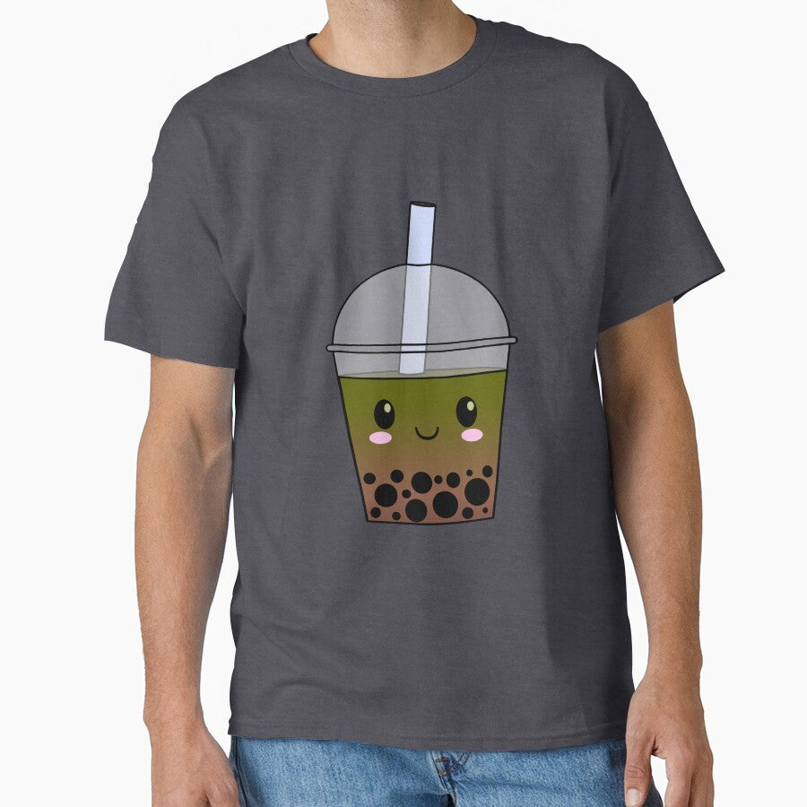Cute matcha bubble tea by MoggyCat-Tees Hoodie, Sweatshirt | BlankRebels.com (Image 1)