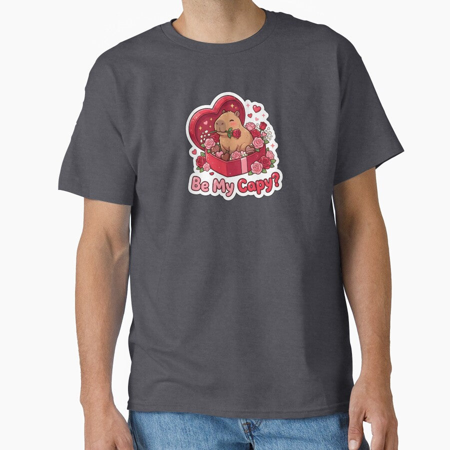 Valentine Be My Capy Cute Capybara Gift with Roses by Nuist25 T-Shirts, Hoodie, Sweatshirt | BlankRebels.com (Image 1)