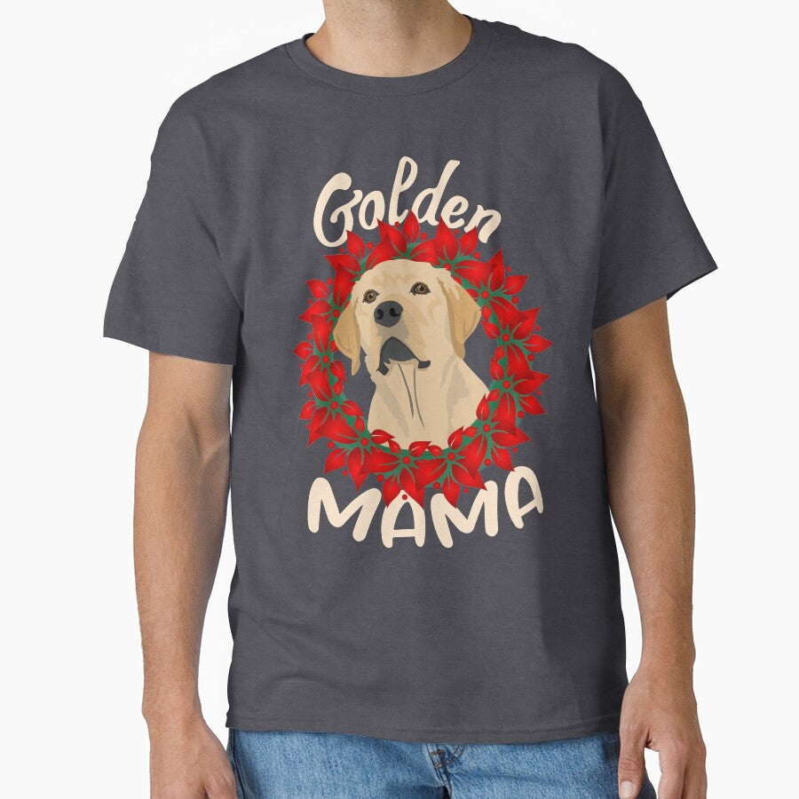 Golden Retriever Mama Dog Lovers Christmas Holiday Gift by PinkPandaDesign T-Shirts, Hoodie, Sweatshirt (Image 1)