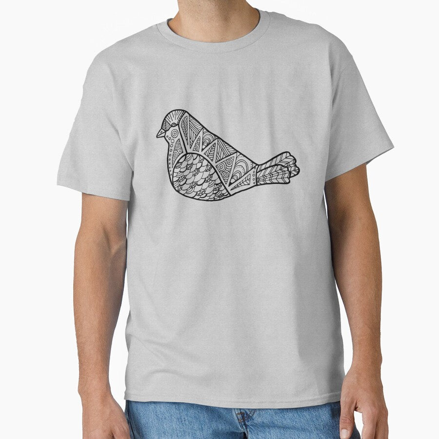 Color Me Bird : Black on Peach by Janelle Wourms T-Shirts, Hoodie, Sweatshirt | BlankRebels.com (Image 1)