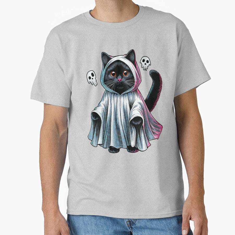 Halloween Black Cat Ghost by RayCrimson T-Shirts, Hoodie, Sweatshirt | BlankRebels.com (Image 1)