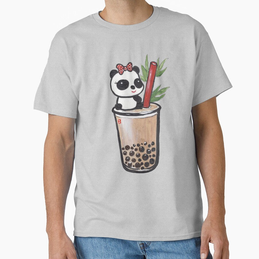 Cute Little Panda Loves Boba by RheaRealm T-Shirts, Hoodie, Sweatshirt | BlankRebels.com (Image 1)