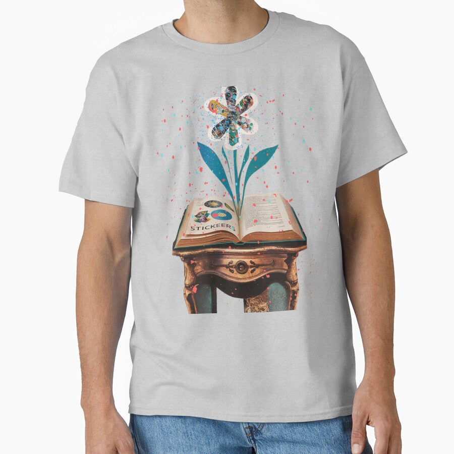 Open Book with Flowers Book Aesthetic by MarcelooArt T-Shirts, Hoodie, Sweatshirt | BlankRebels.com (Image 1)