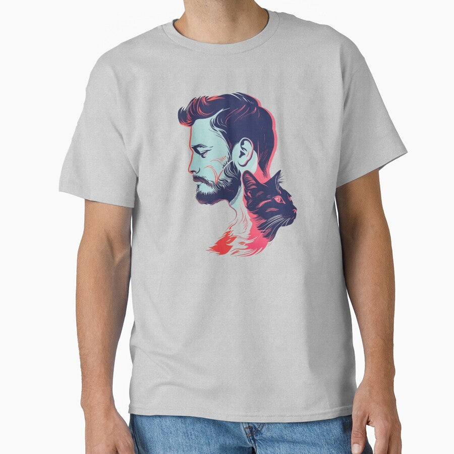 Bearded Man and Cat by FabulDeco2022 T-Shirts, Hoodie, Sweatshirt | BlankRebels.com (Image 1)