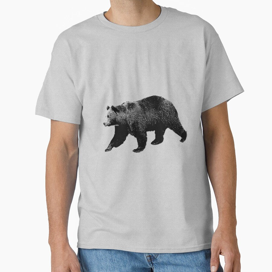 Bear Walking in the Woods. Digital Engraving by Digital Eclectica T-Shirts, Hoodie, Sweatshirt | BlankRebels.com (Image 1)