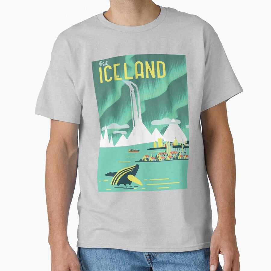 VINTAGE ICELAND TRAVEL Poster Visit Iceland Travel Art Poster Canvas Print Vintage Travel Posters T-Shirts, Hoodie, Sweatshirt