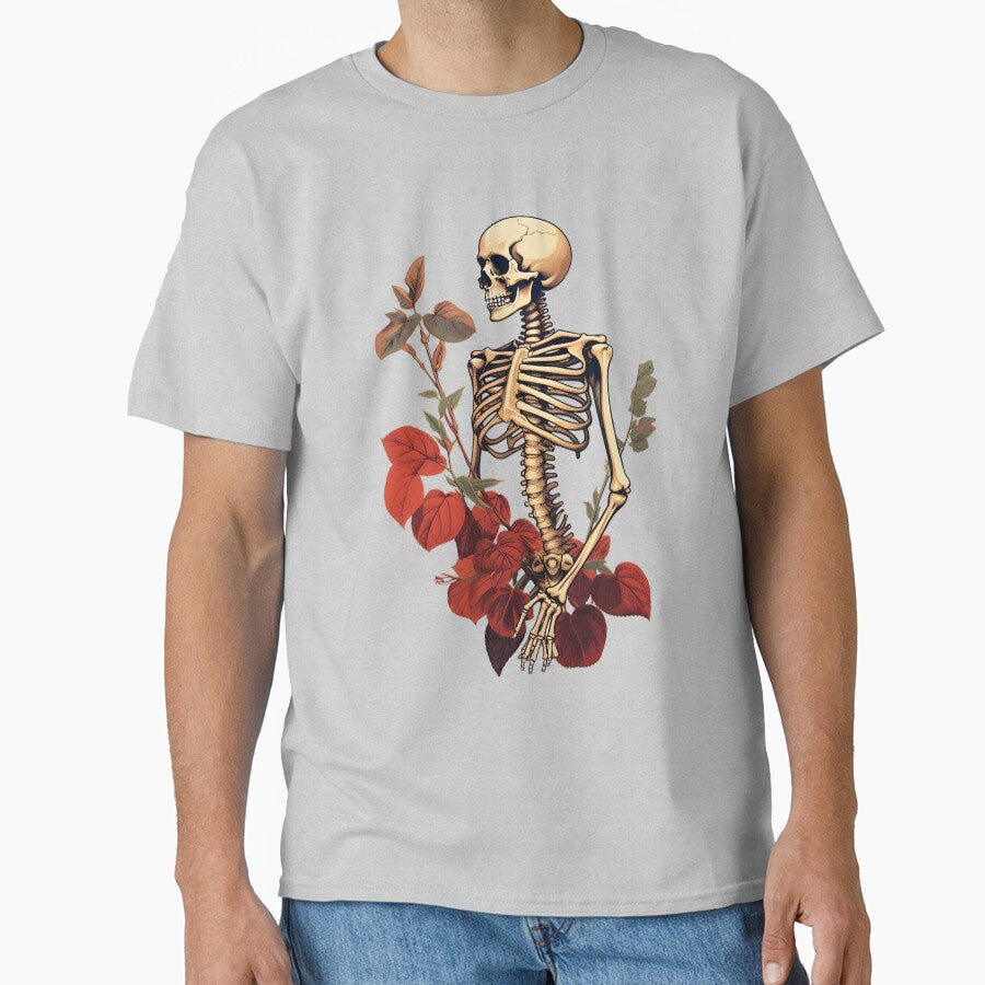 Botanical Bones with Red Blooms by Maxxionn T-Shirts, Hoodie, Sweatshirt | BlankRebels.com (Image 1)