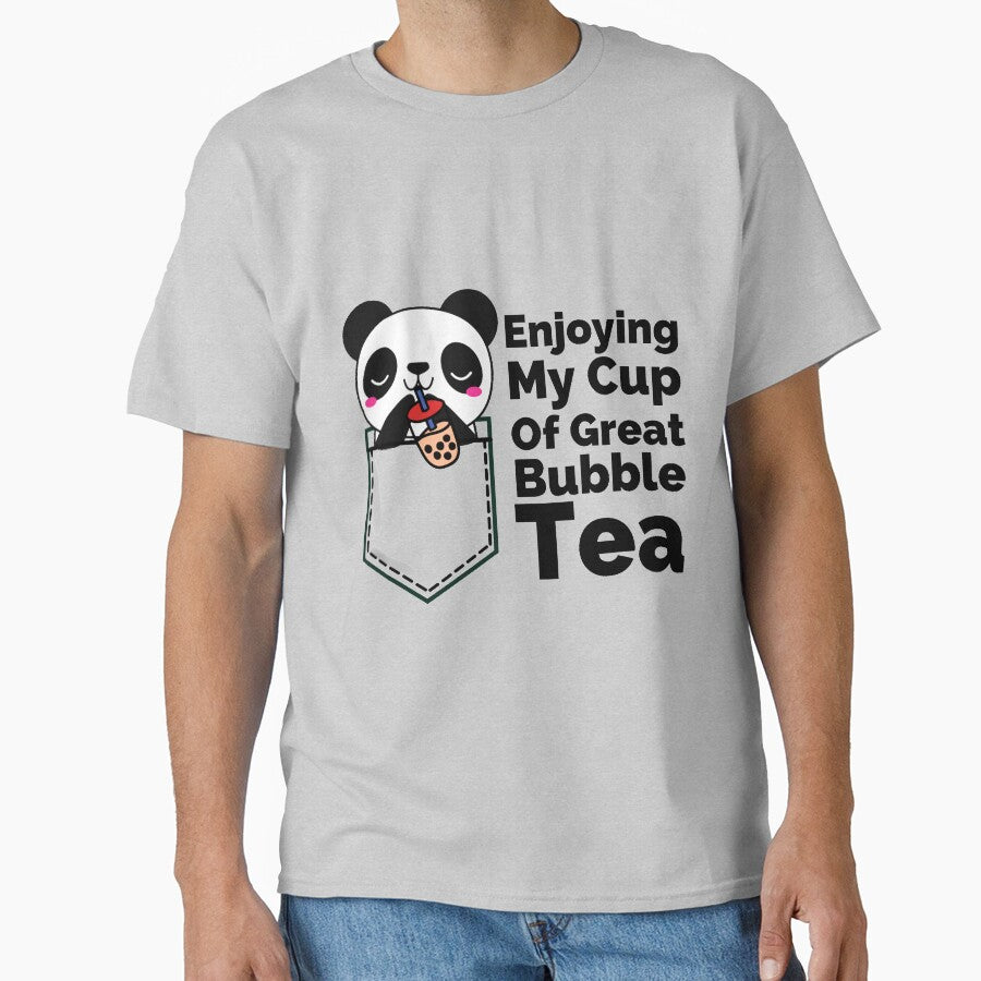 Enjoying My Cup Of Great Bubble Tea Pocket Panda by Onewivnacher T-Shirts, Hoodie, Sweatshirt | BlankRebels.com (Image 1)