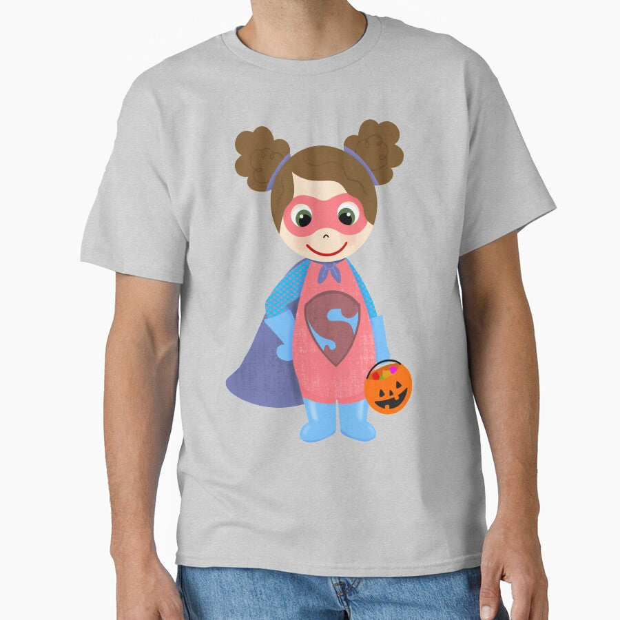 Superhero Girl Trick Treater Light Skin Brown Hair T-Shirts, Hoodie, Sweatshirt