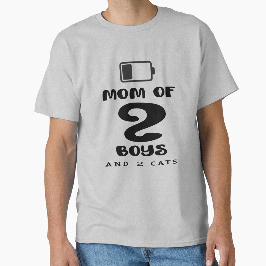 Mom of 2 boys and 2 cat, Family by Tireneart T-Shirts, Hoodie, Sweatshirt | BlankRebels.com (Image 1)