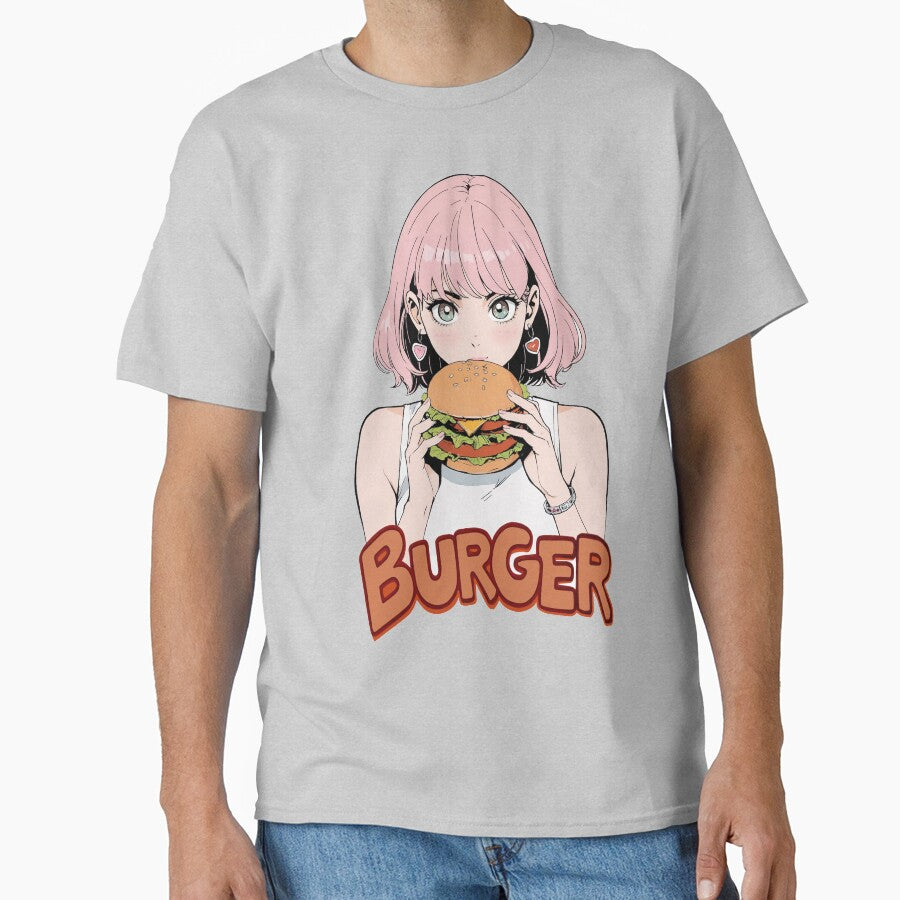 Cute girl eating a hamburger by JonelleTshirts T-Shirts, Hoodie, Sweatshirt | BlankRebels.com (Image 1)