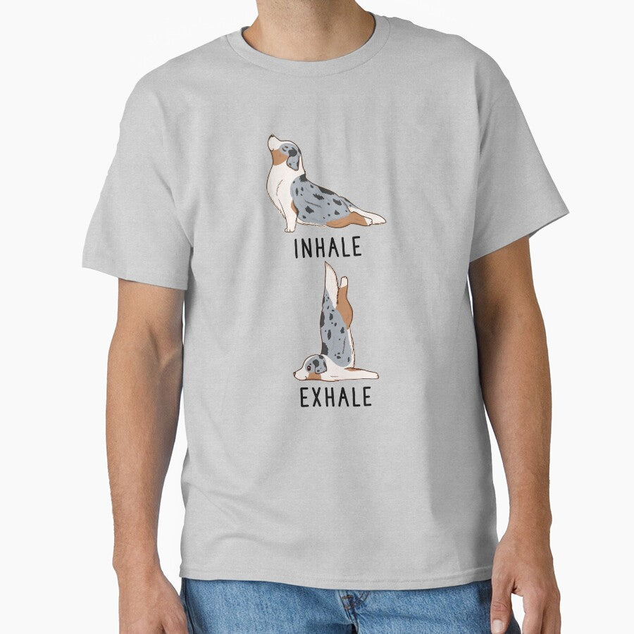 Inhale Exhale Australian Shepherd Yoga by thepawster