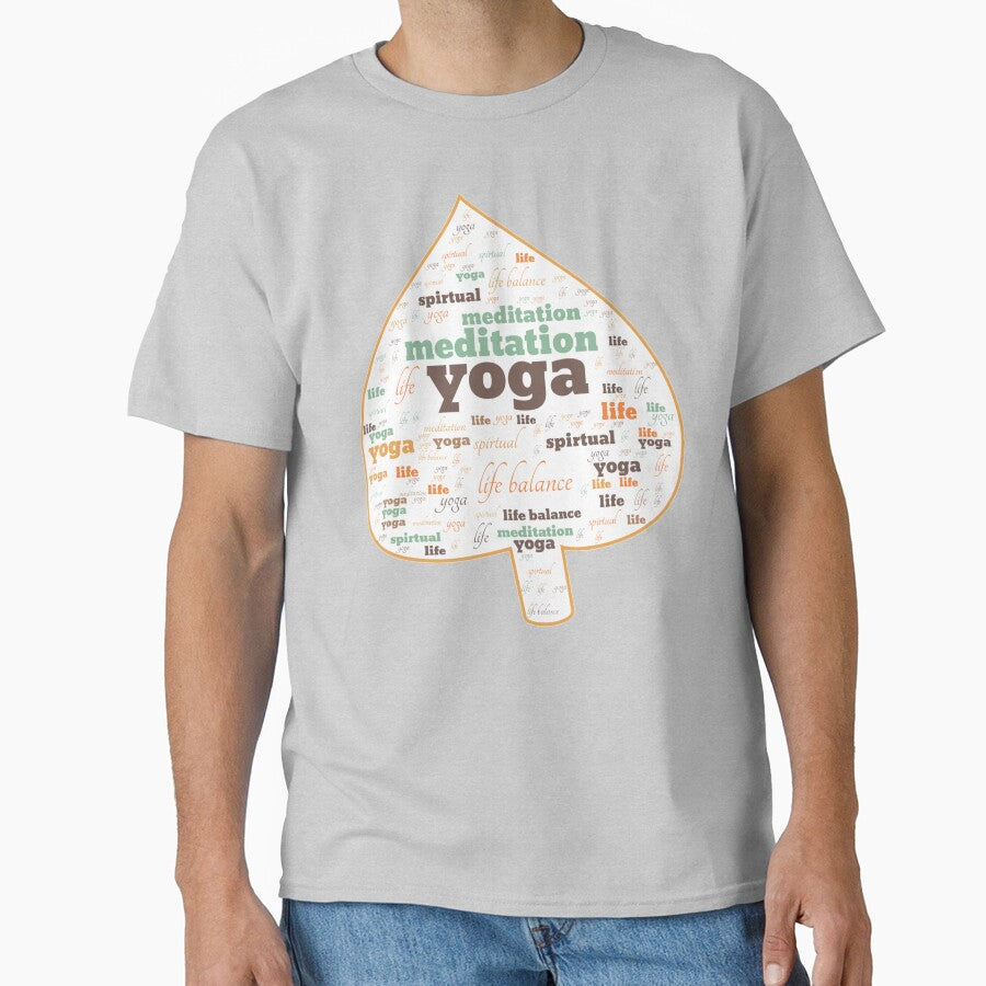 Leaf Shape Yoga Meditation Spiritual Life Balance Design by darknessjeff86 T-Shirts, Hoodie, Sweatshirt (Image 1)