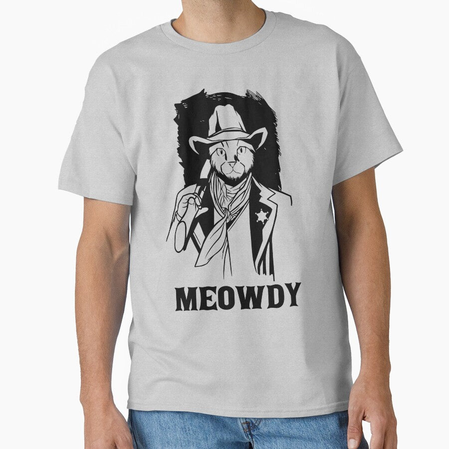 Meowdy Funny Cat Cowboy - Cat Meme Howdy by SpookshowDesign T-Shirts, Hoodie, Sweatshirt | BlankRebels.com (Image 1)