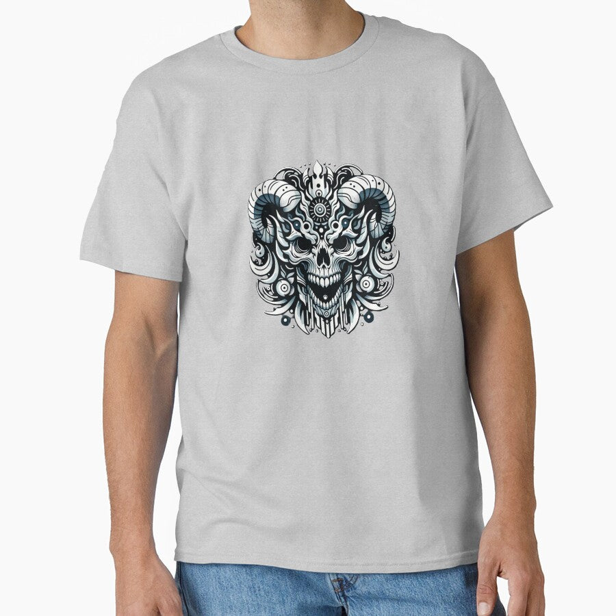 Tribal Ram Skull (gray) by heartyARTworks T-Shirts, Hoodie, Sweatshirt | BlankRebels.com (Image 1)