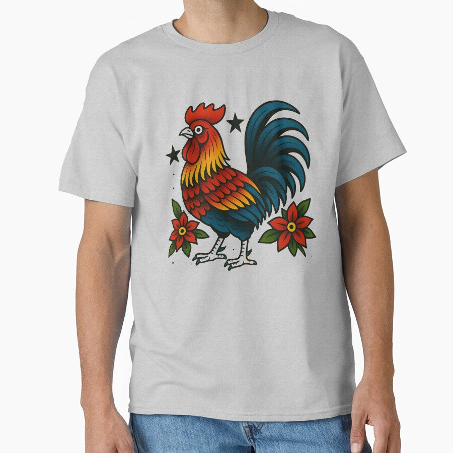 Traditional Tattoo Rooster design by SeeSquaredDesign T-Shirts, Hoodie, Sweatshirt | BlankRebels.com (Image 1)