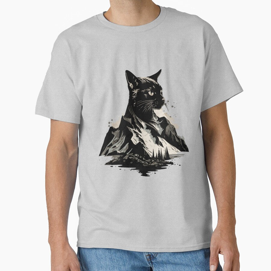 cat and mountain landscape by PositiveIdeas T-Shirts, Hoodie, Sweatshirt | BlankRebels.com (Image 1)