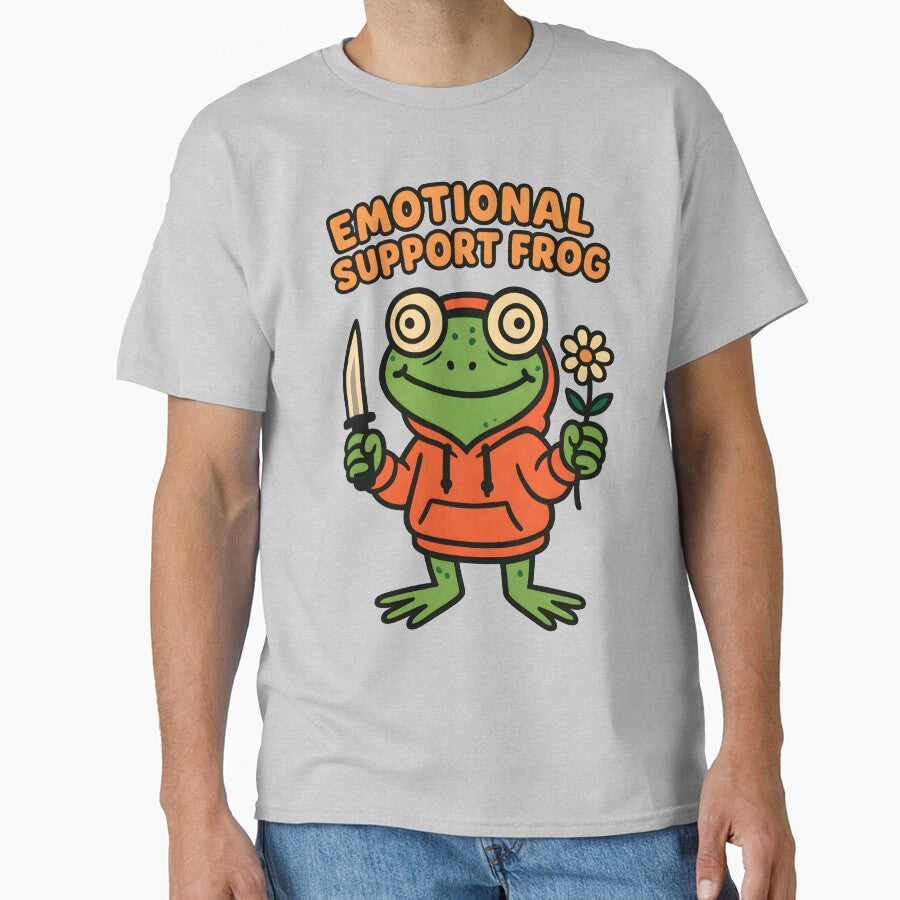 Emotional Support Frog With Knife And Flower – Funny Chaotic Cute Meme by Ashidre T-Shirts, Hoodie, Sweatshirt (Image 1)