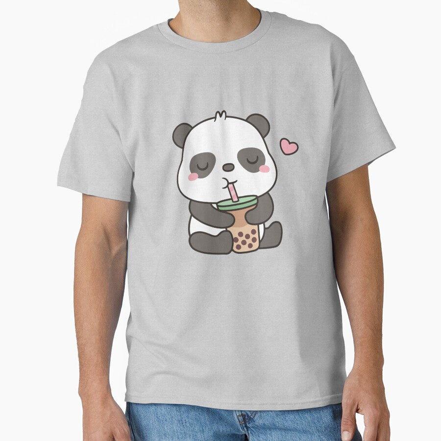 Cute Little Panda Enjoying Boba Tea by rustydoodle T-Shirts, Hoodie, Sweatshirt | BlankRebels.com (Image 1)
