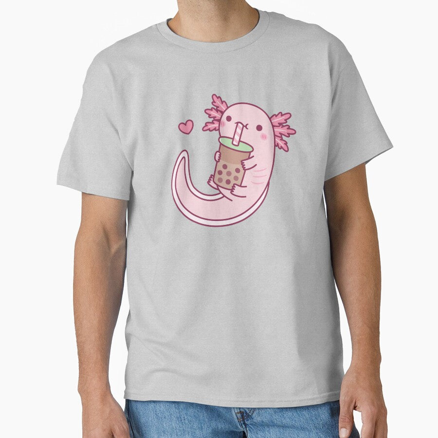 Cute Axolotl Loves Bubble Tea by rustydoodle T-Shirts, Hoodie, Sweatshirt | BlankRebels.com (Image 1)