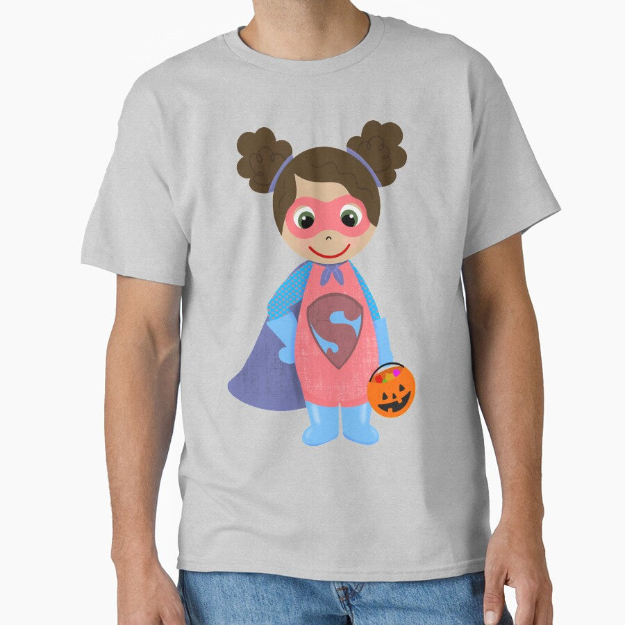 Superhero Girl Trick Treater Medium Skin Brown Hair T-Shirts, Hoodie, Sweatshirt