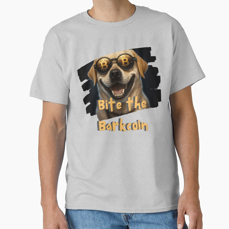 Bite the Barkcoin – Cool Grinning Dog Bitcoin Meme T-Shirt by Kantacafe Hoodie, Sweatshirt | BlankRebels.com (Image 1)