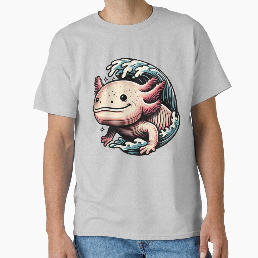 Axolotl waves! by KingCuppaDigitalArt T-Shirts, Hoodie, Sweatshirt | BlankRebels.com (Image 1)