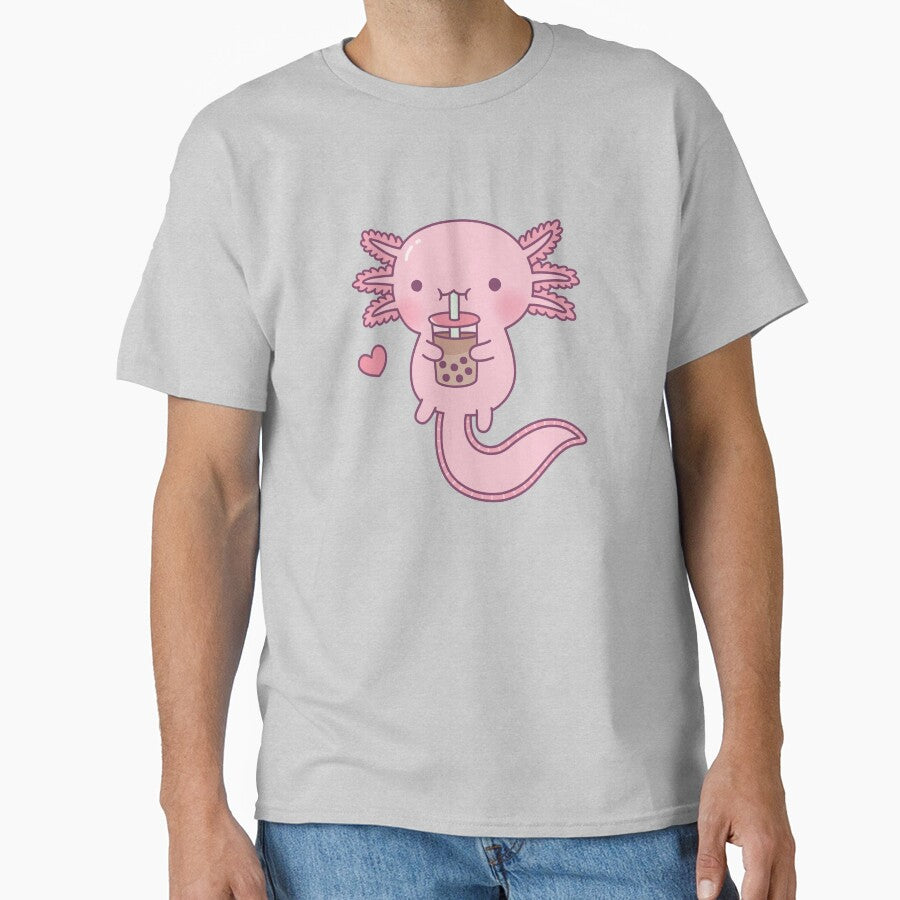 Cute Axolotl Drinking Bubble Tea by rustydoodle T-Shirts, Hoodie, Sweatshirt | BlankRebels.com (Image 1)
