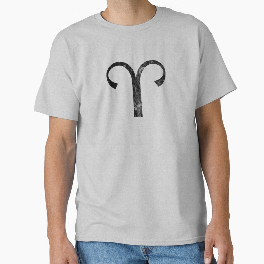 Aries Zodiac Horoscope in Distressed Black Design by Bumblefuzzies T-Shirts, Hoodie, Sweatshirt | BlankRebels.com (Image 1)