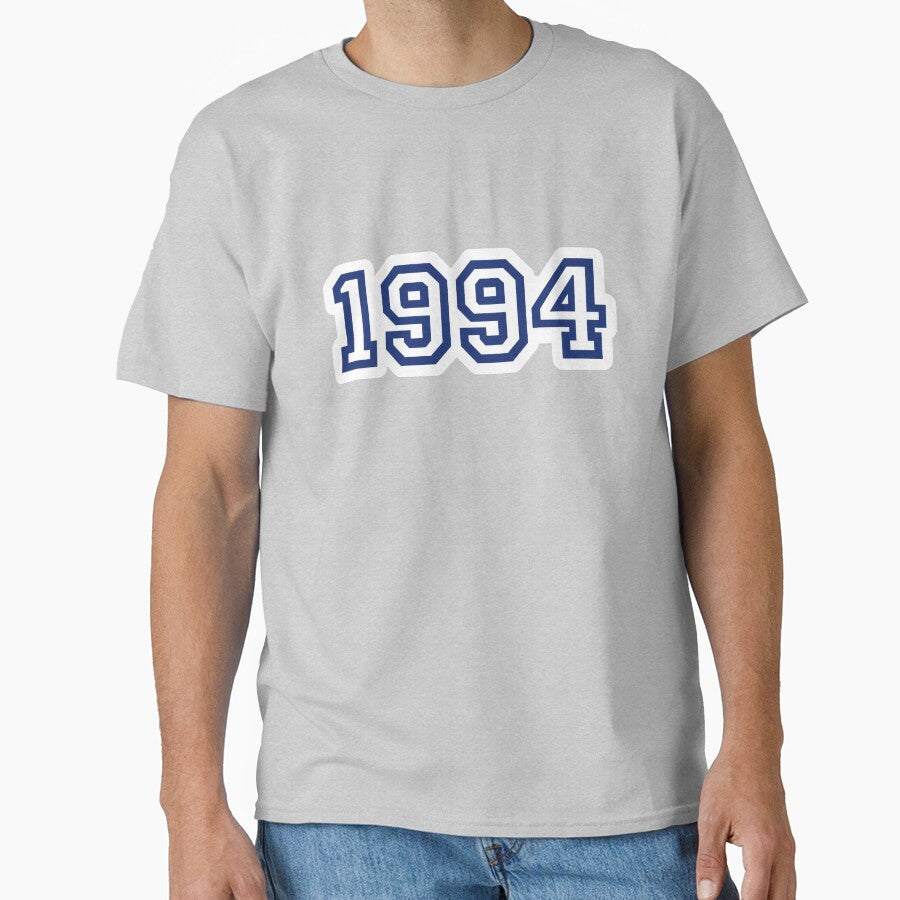 “1994” Classic 90s Year Numbers – Retro College Style with White Border by Vision Illustrated T-Shirts, Hoodie,... (Image 1)