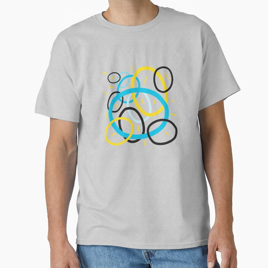 Abstract lined circles blue yellow by Tropical Blood T-Shirts, Hoodie, Sweatshirt | BlankRebels.com (Image 1)