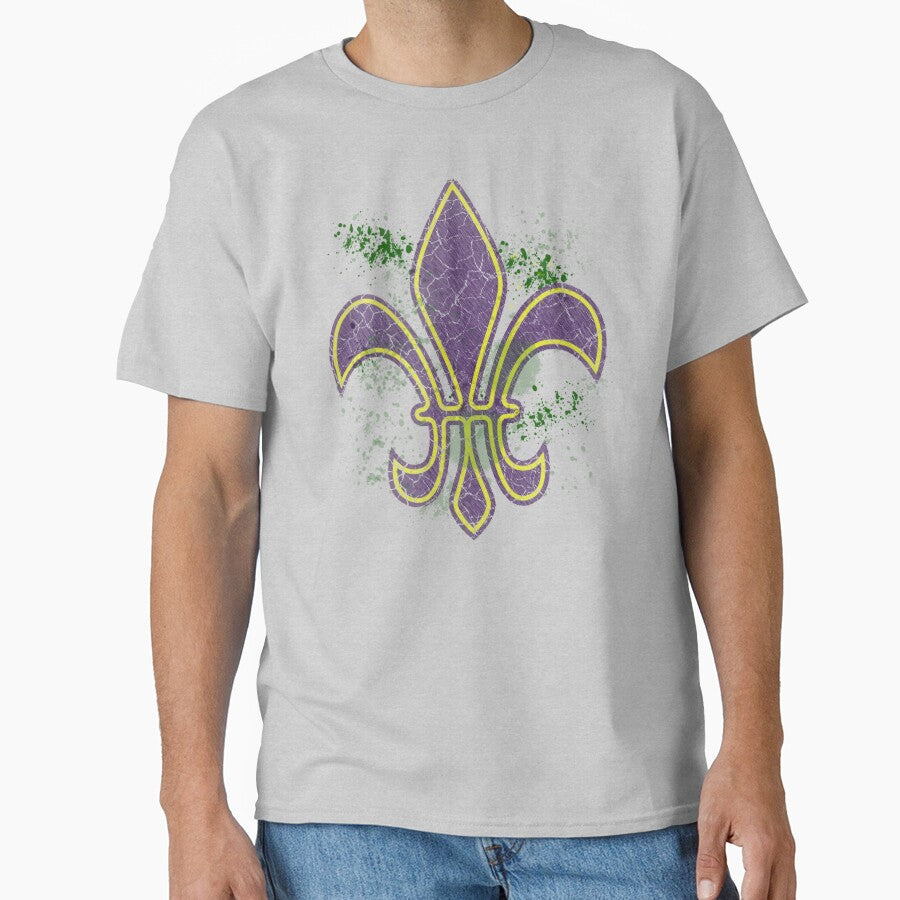 Grunge Mardi Gras fleur-de-lis by HolidayBug T-Shirts, Hoodie, Sweatshirt | BlankRebels.com (Image 1)
