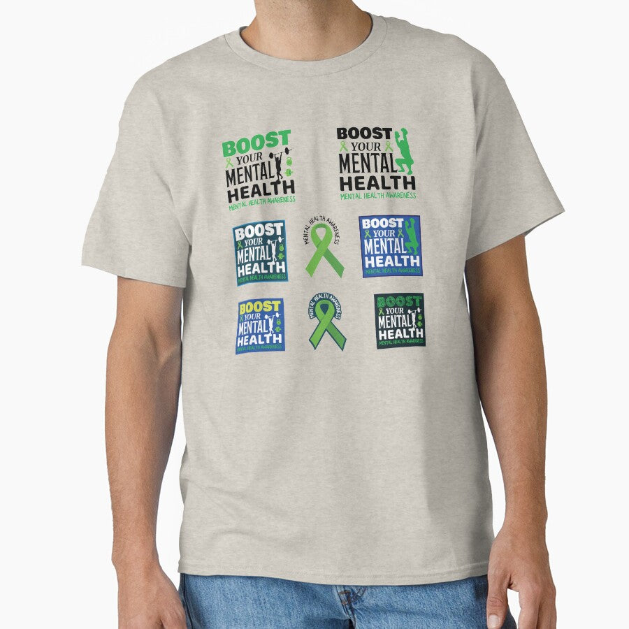 Mental Health Awareness - Boost Your Mental Health Stricker Pack by OwlCanvas T-Shirts, Hoodie, Sweatshirt (Image 1)