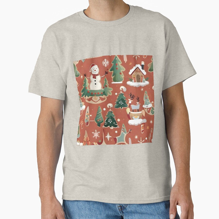 Beautiful Retro Boho Abstract Christmas Holiday Pattern by PlanetMarker T-Shirts, Hoodie, Sweatshirt (Image 1)