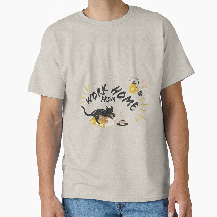 WORK FROM HOME CAT by Delicious Design ⭐⭐⭐⭐⭐ T-Shirts, Hoodie, Sweatshirt | BlankRebels.com (Image 1)