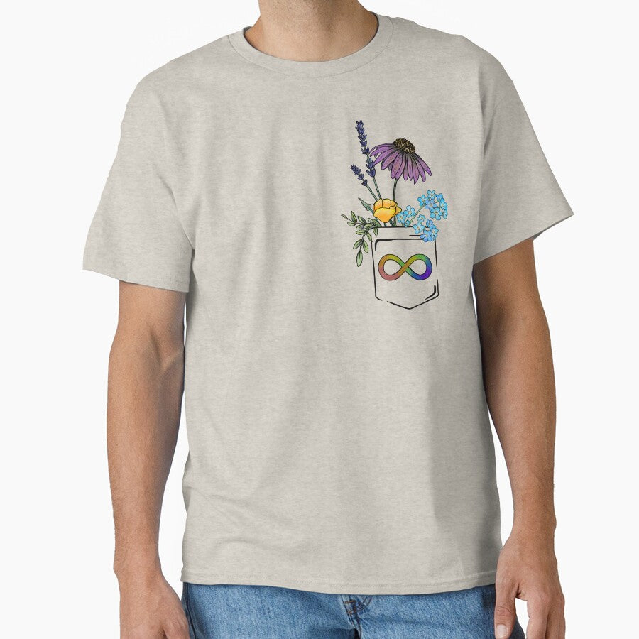 Neurodivergent Flower Pocket by RoseSoil T-Shirts, Hoodie, Sweatshirt | BlankRebels.com (Image 1)