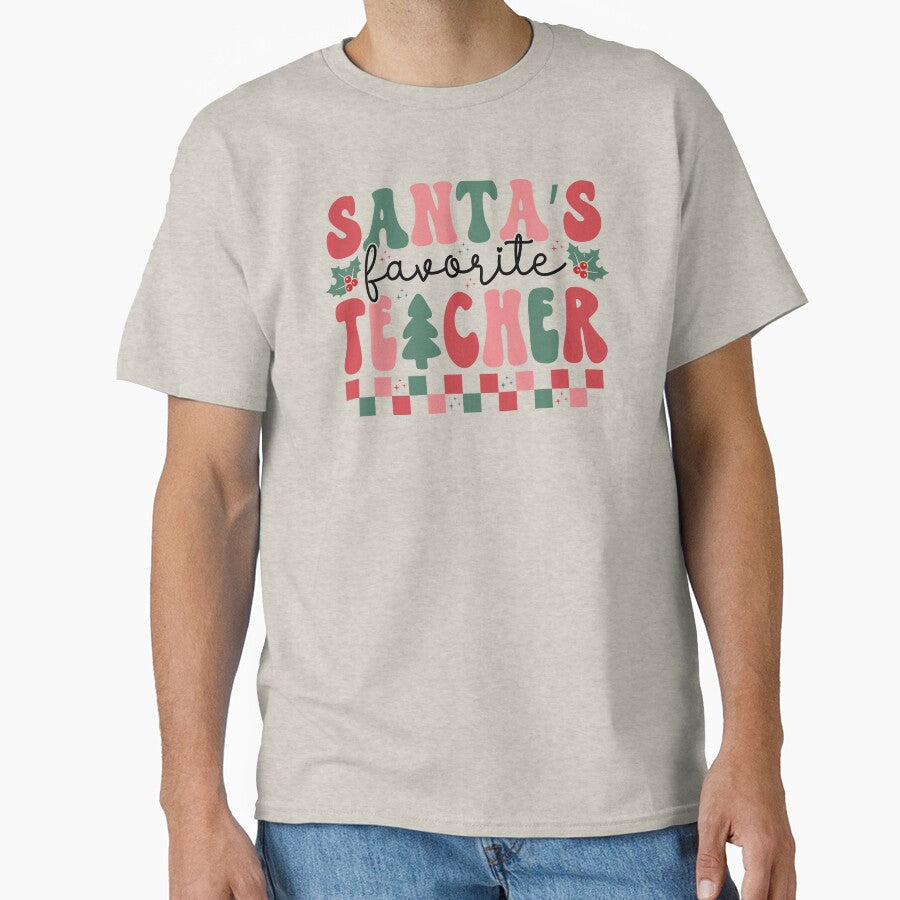 Santa's Favorite Teacher - Teachers Gift by elliejimprints T-Shirts, Hoodie, Sweatshirt | BlankRebels.com (Image 1)