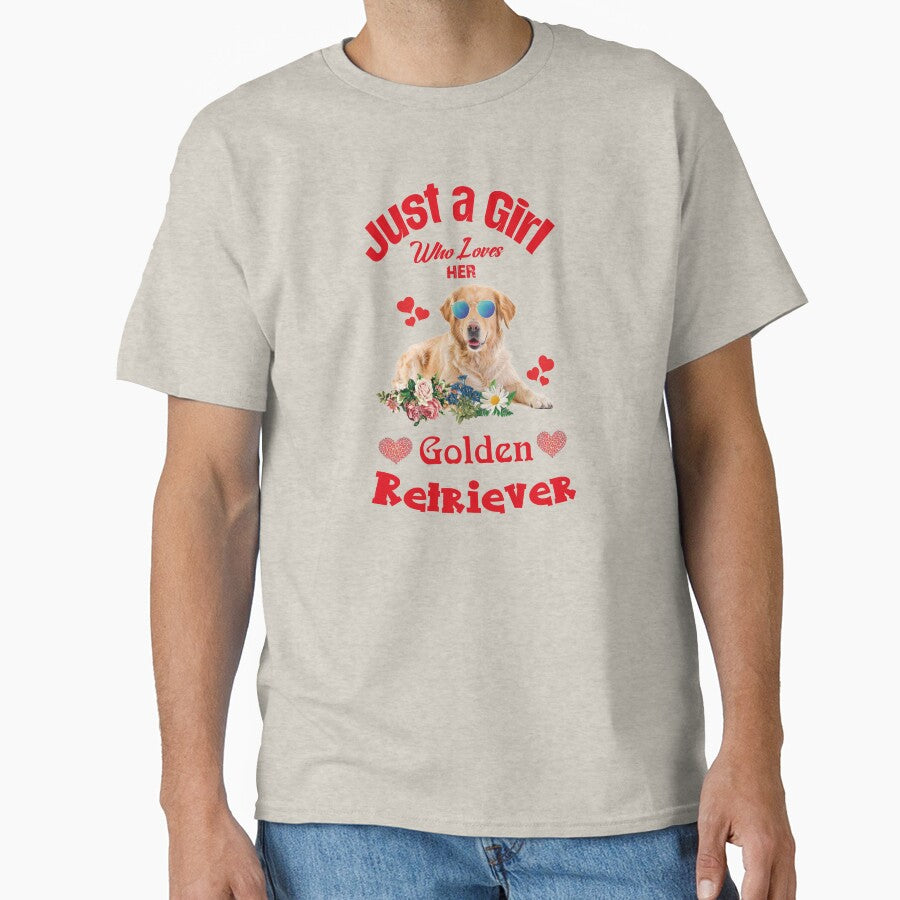 JUST A GIRL WHO LOVES HER GOLDEN RETRIEVER by Fateh-Kro ⭐⭐⭐⭐⭐ T-Shirts, Hoodie, Sweatshirt | BlankRebels.com (Image 1)