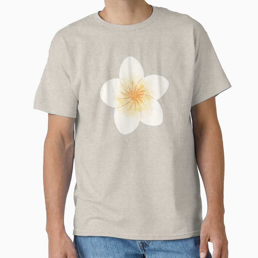 Beautiful White and Yellow Tropical Flower by Yulia Saraswati T-Shirts, Hoodie, Sweatshirt | BlankRebels.com (Image 1)