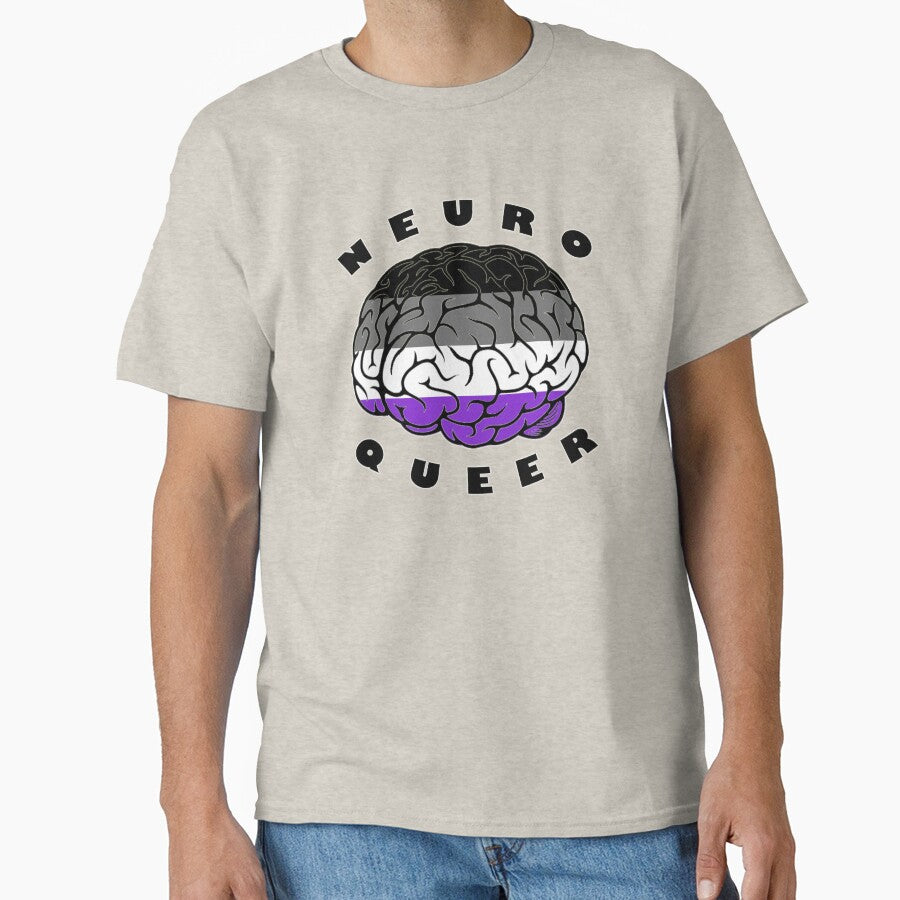 Neuroqueer Brain - Asexual Colors by AutisticBanshee T-Shirts, Hoodie, Sweatshirt | BlankRebels.com (Image 1)