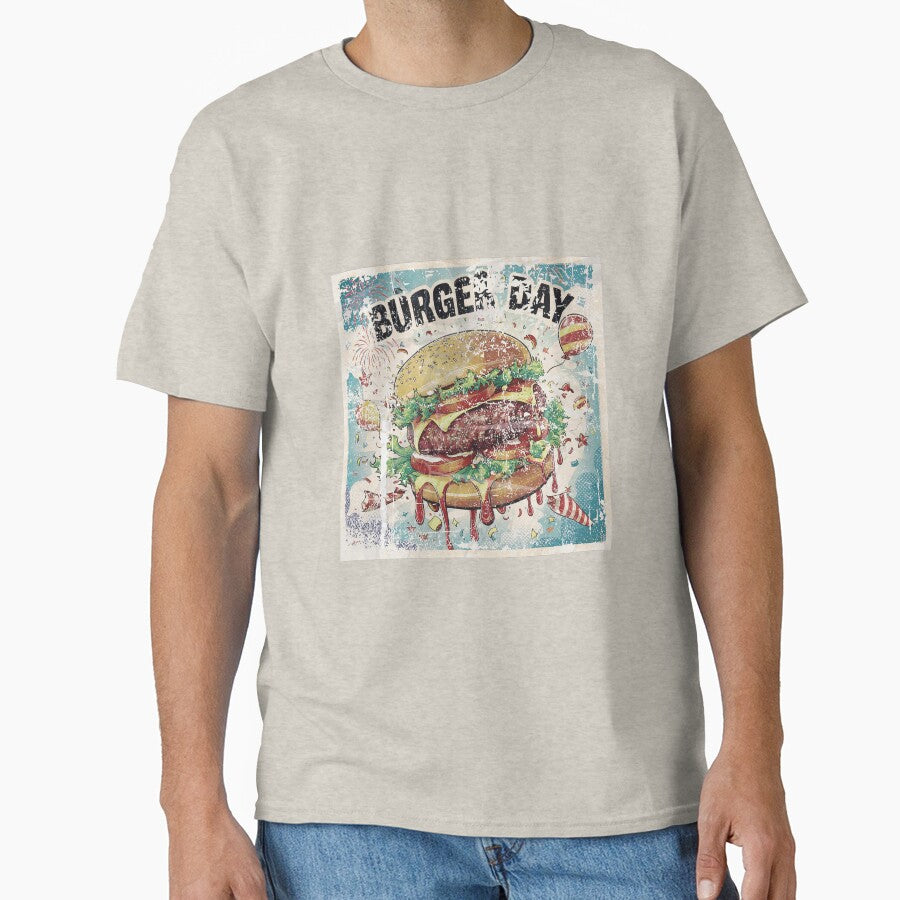 special burger day art with cartoon effects and classic vibe by BKSARYLIFE T-Shirts, Hoodie, Sweatshirt (Image 1)