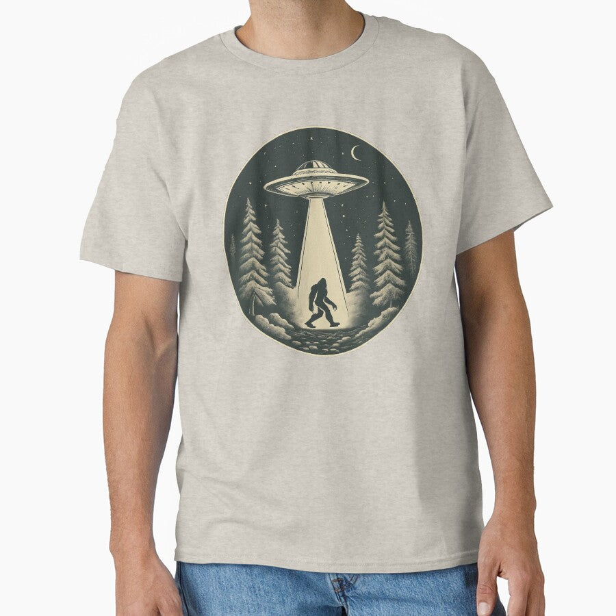 Vintage Bigfoot UFO Abduction by WolfeTEES T-Shirts, Hoodie, Sweatshirt | BlankRebels.com (Image 1)