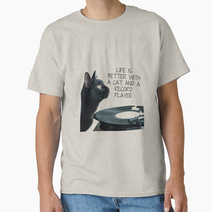Cat and Record Player by Juanc4 T-Shirts, Hoodie, Sweatshirt | BlankRebels.com (Image 1)